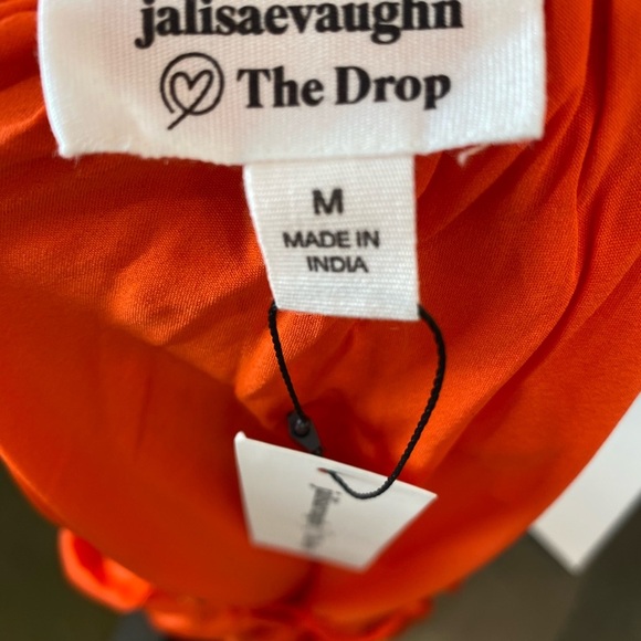 The Drop Orange Side Cowl Dress Boho Caftan Kaftan Style Dress Size Medium NEW - Picture 15 of 16